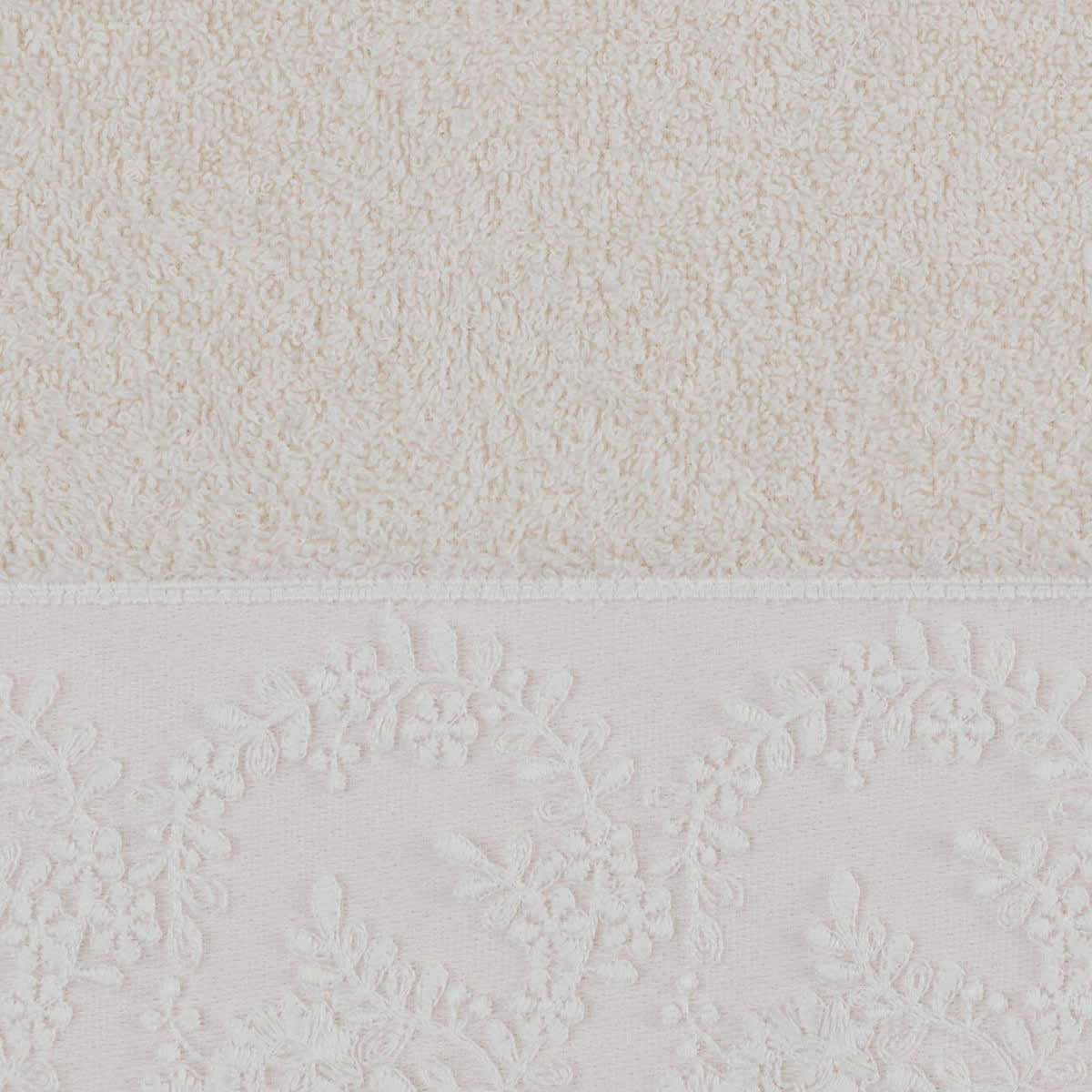 YASMEEN - Serviette de toilette Blanc Cassé 50x100 cm