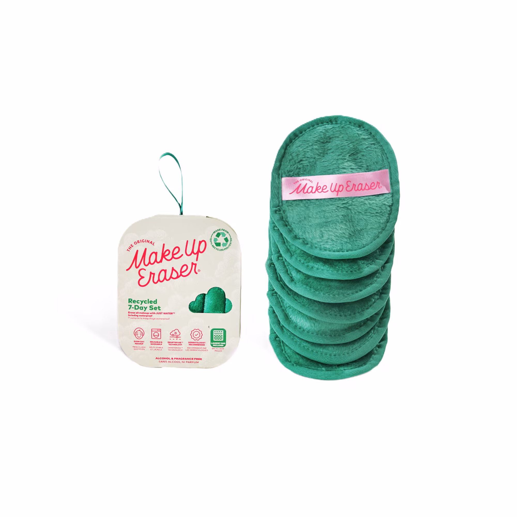 ACCESSOIRESServiette démaquillante réutilisable - recycled green