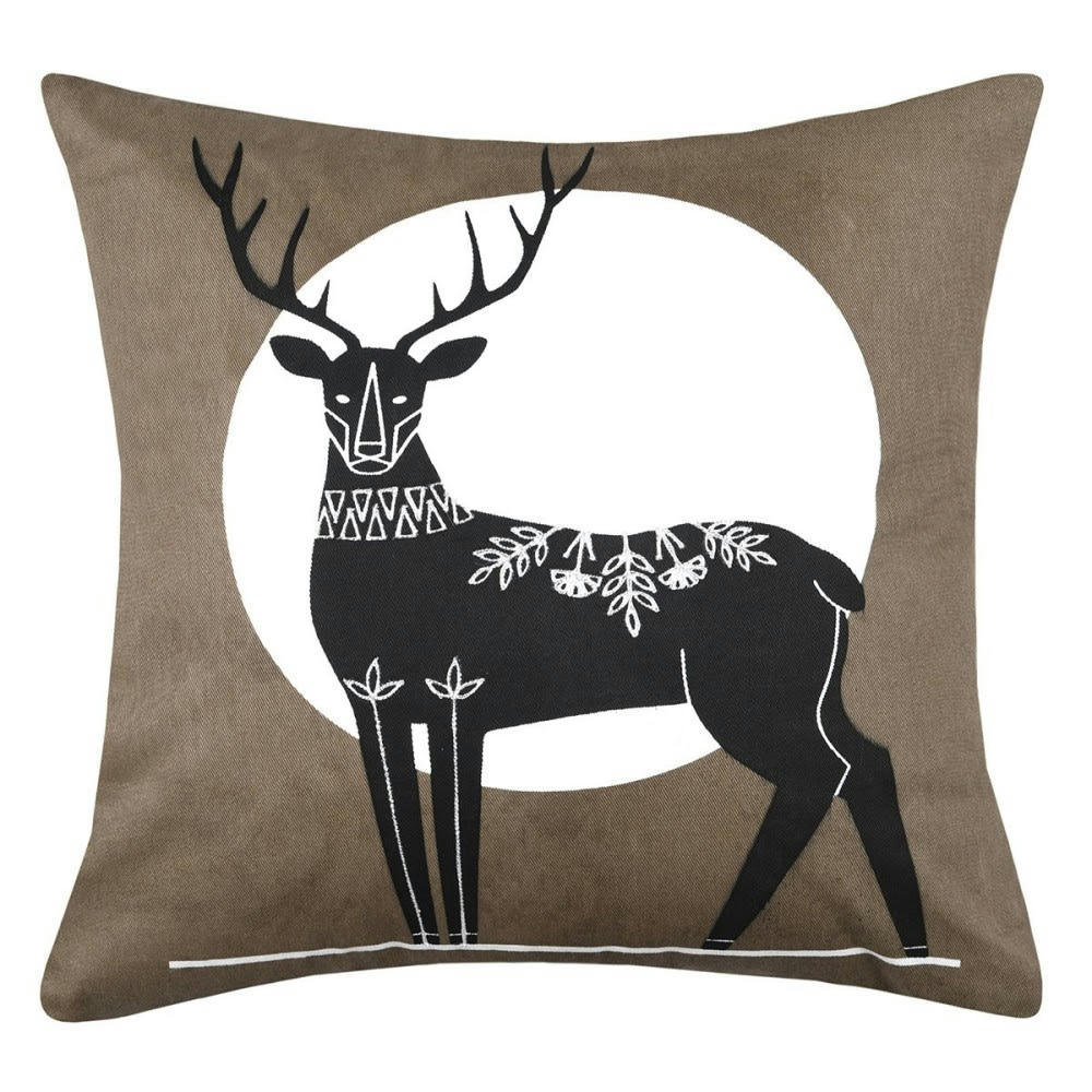 - Coussin Taupe coton 40 X 40