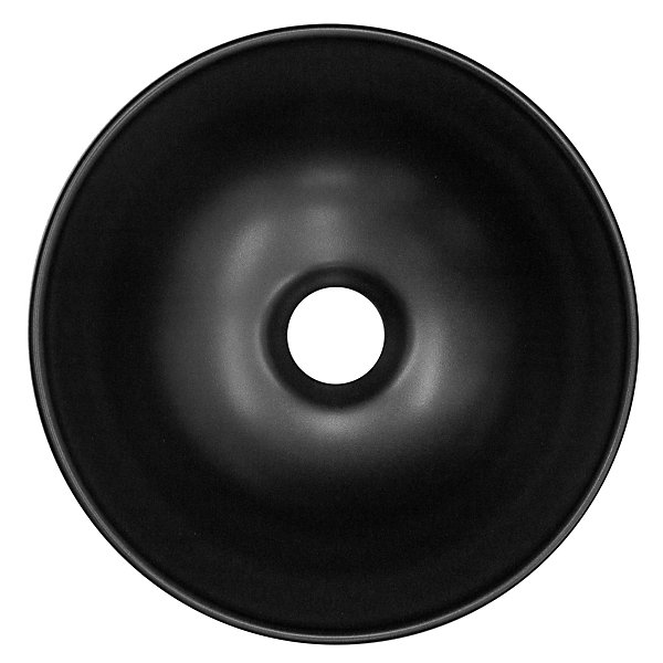 Lavabo en ceramique noir mat vasque a poser ronde pour salle de bain 280x150 mm