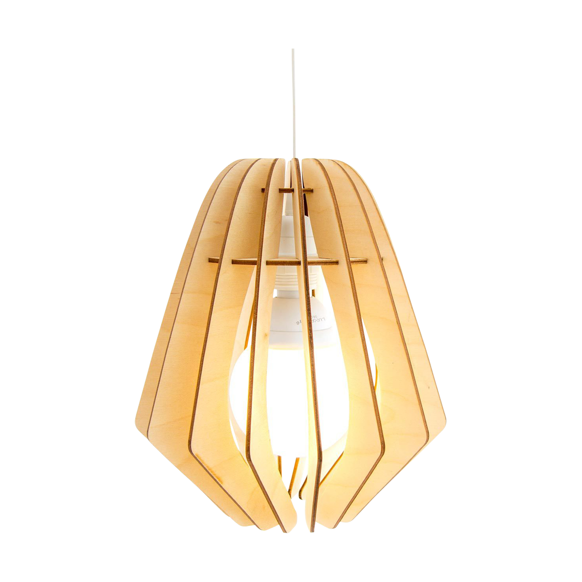 Bomerango Original S houten lampenkap small - met koordset wit - Ø 25 cm