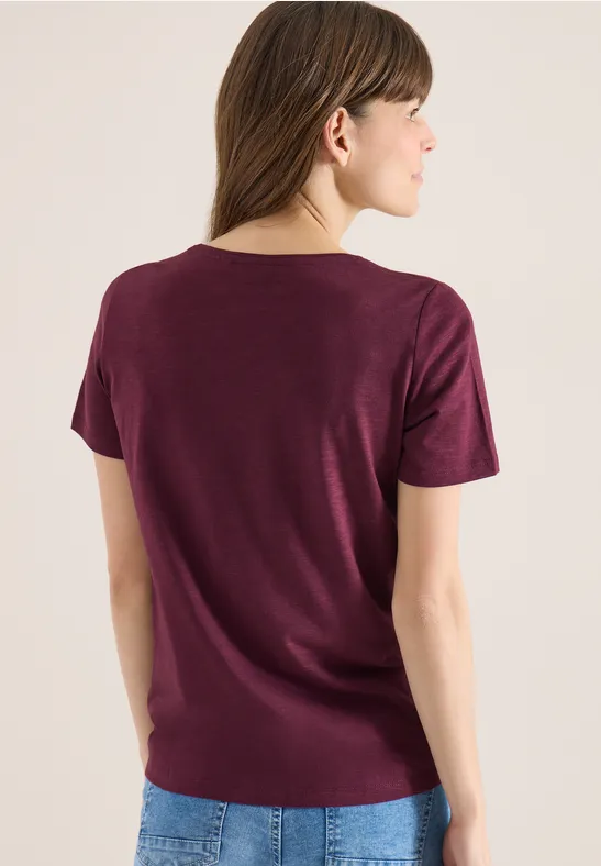 Basic T-Shirt mit Rundhals in Unifarbe