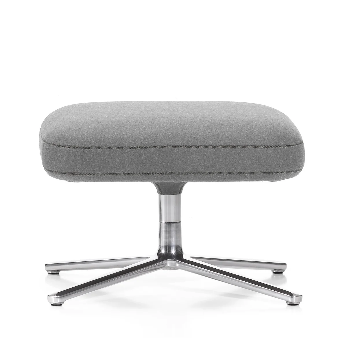 Vitra - Ottoman für Repos / Grand Repos,, Cosy 2 hellgrau (01 kieselgrau), Aluminium poliert (Filzgleiter)