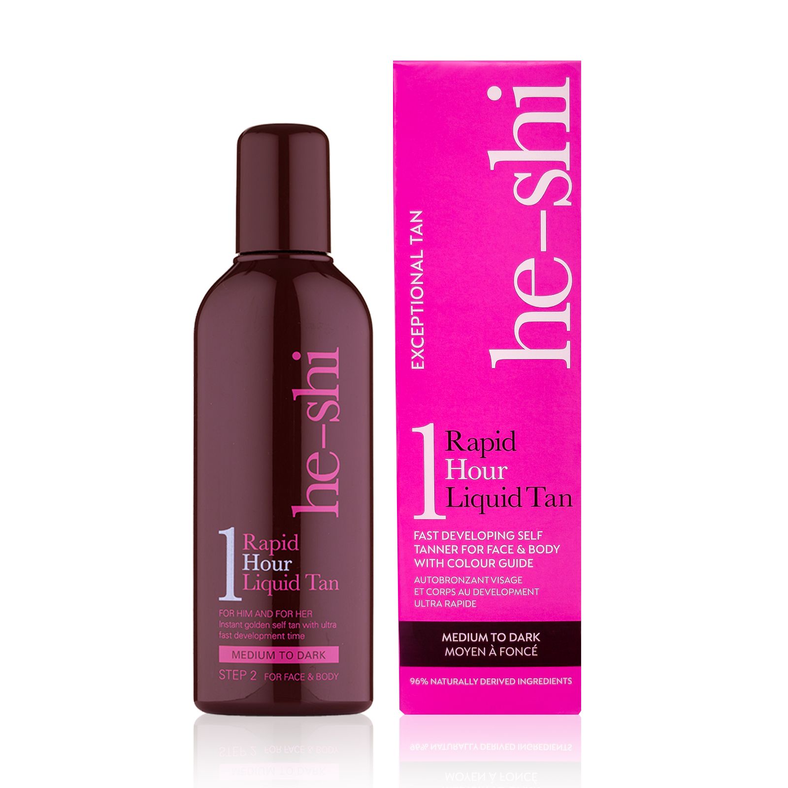 He-Shi Tan Rapid 1 Hour Liquid Tan| Medium to Dark Colour Shade Tanning