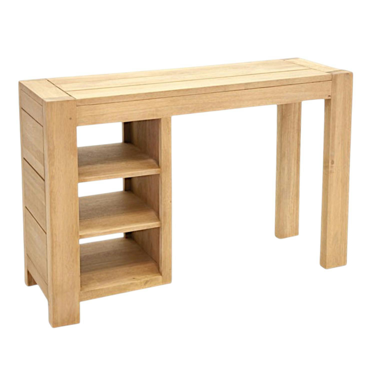 Bureau / Console Hévéa 3 niches 120x40x80cm ATTAN