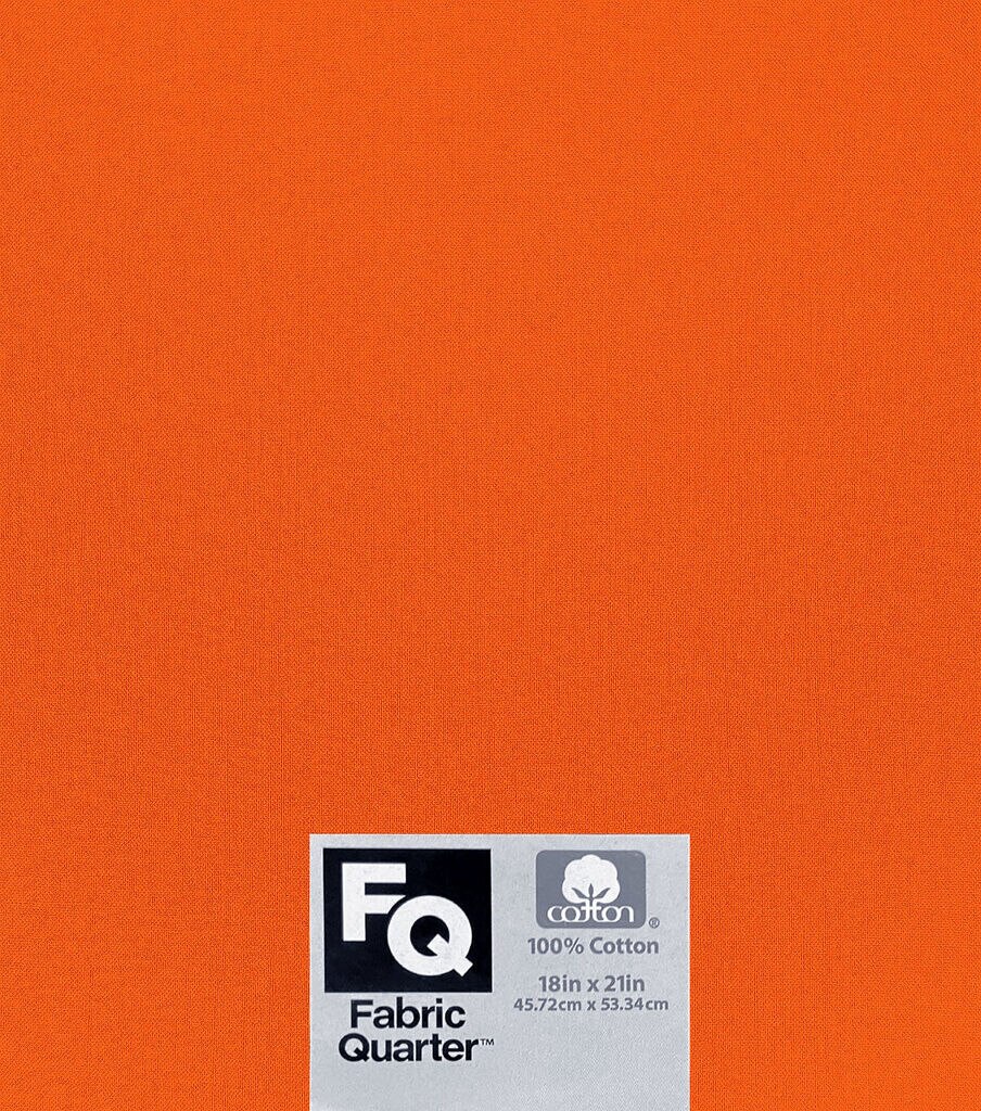 Orange 1 Piece Cotton Fabric Quarter