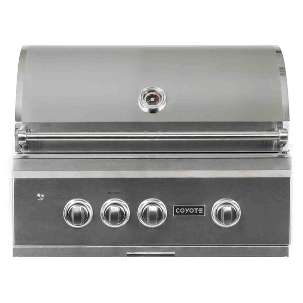 Coyote 30 Inch Grill - LED Lights - Infinity Burners - Ceramic Heat Grids - LP Gas