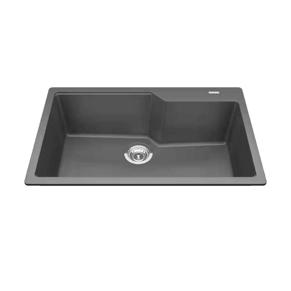 Kindred Urban Drop In Granite Single Bowl Kitchen Sink, 30.7-in x 19.69-in x 9.06-in, Stone Grey
