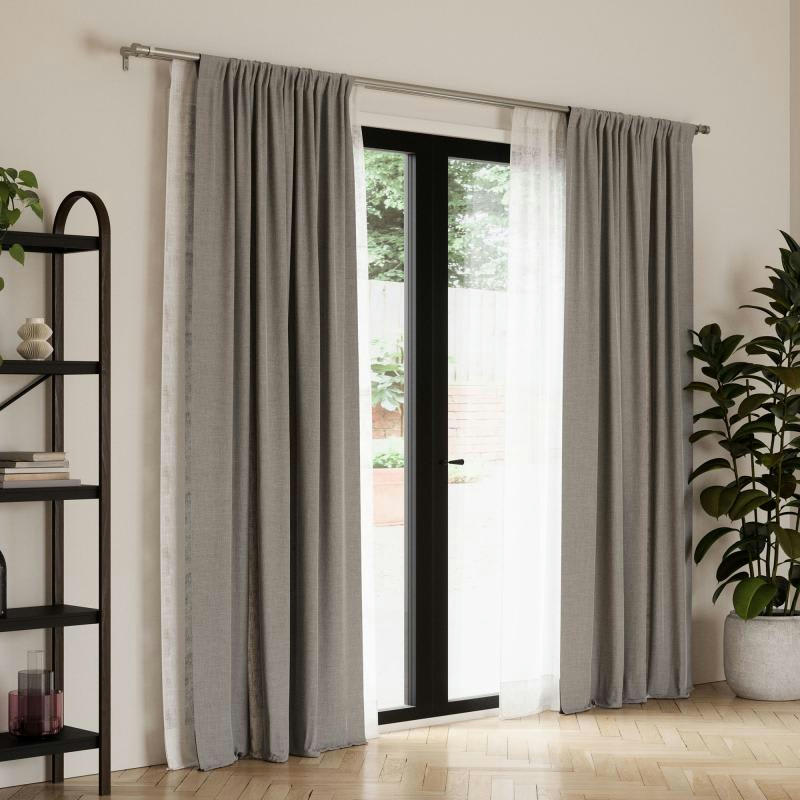 CAPPA - Double tringle à rideau fixations ext.167 à 305cm nickel D25mm