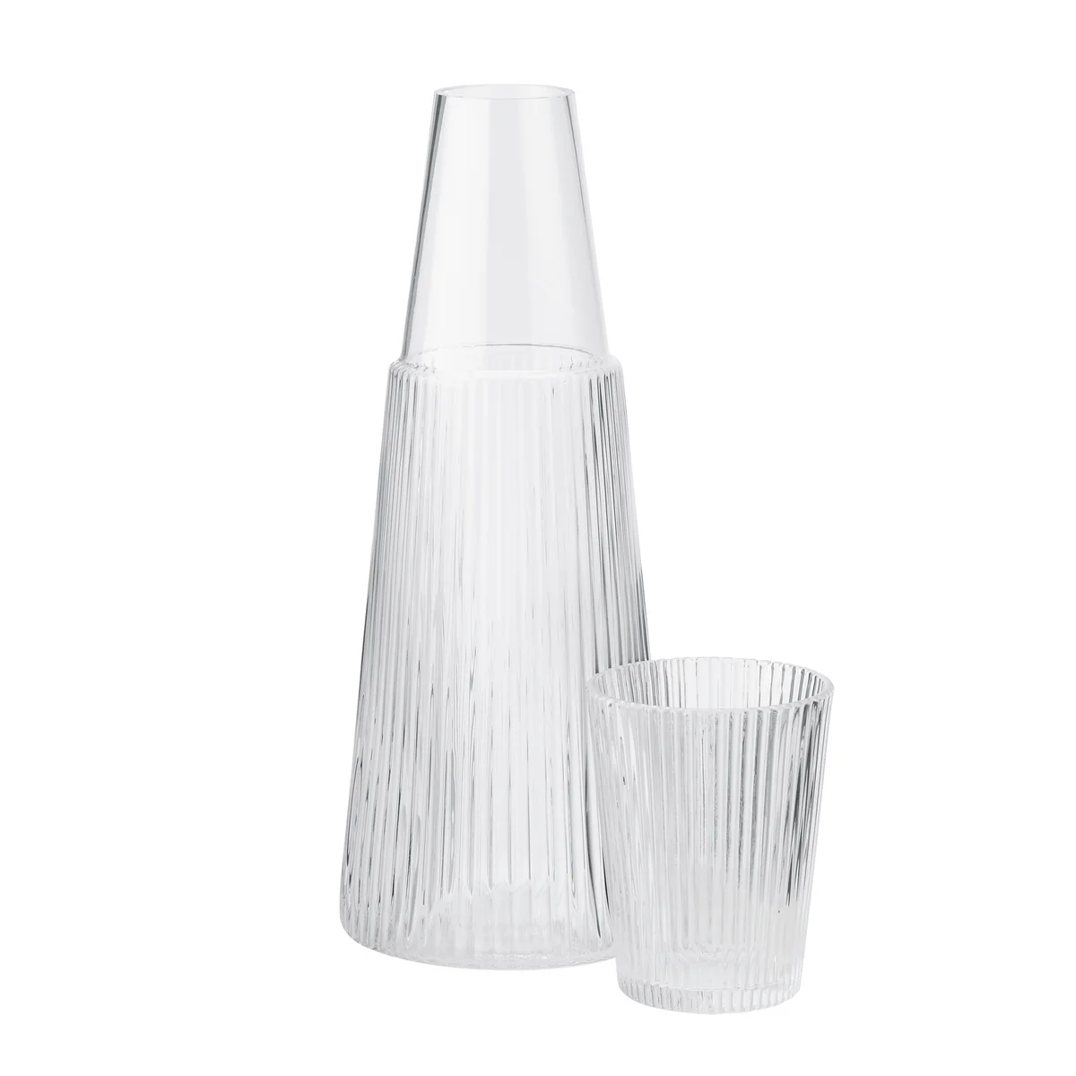 Stelton - Pilastro Karaffe mit Glas 1 l, klar