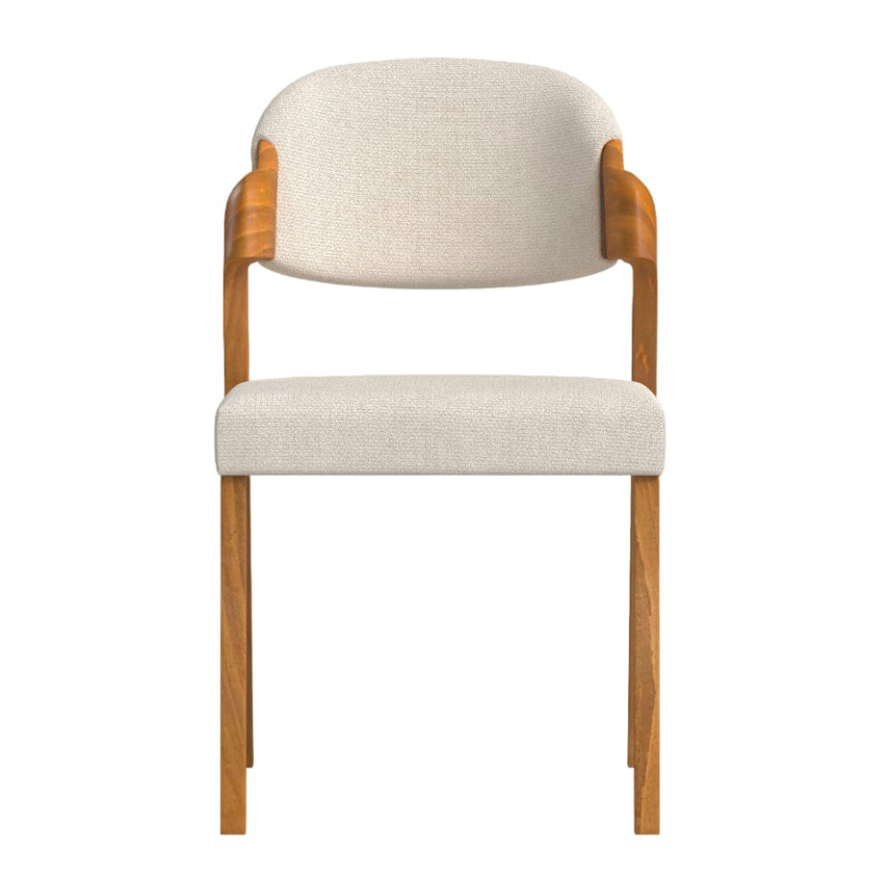 CELA - Chaise en tissu recyclé fabriqué à la main en couleur beige