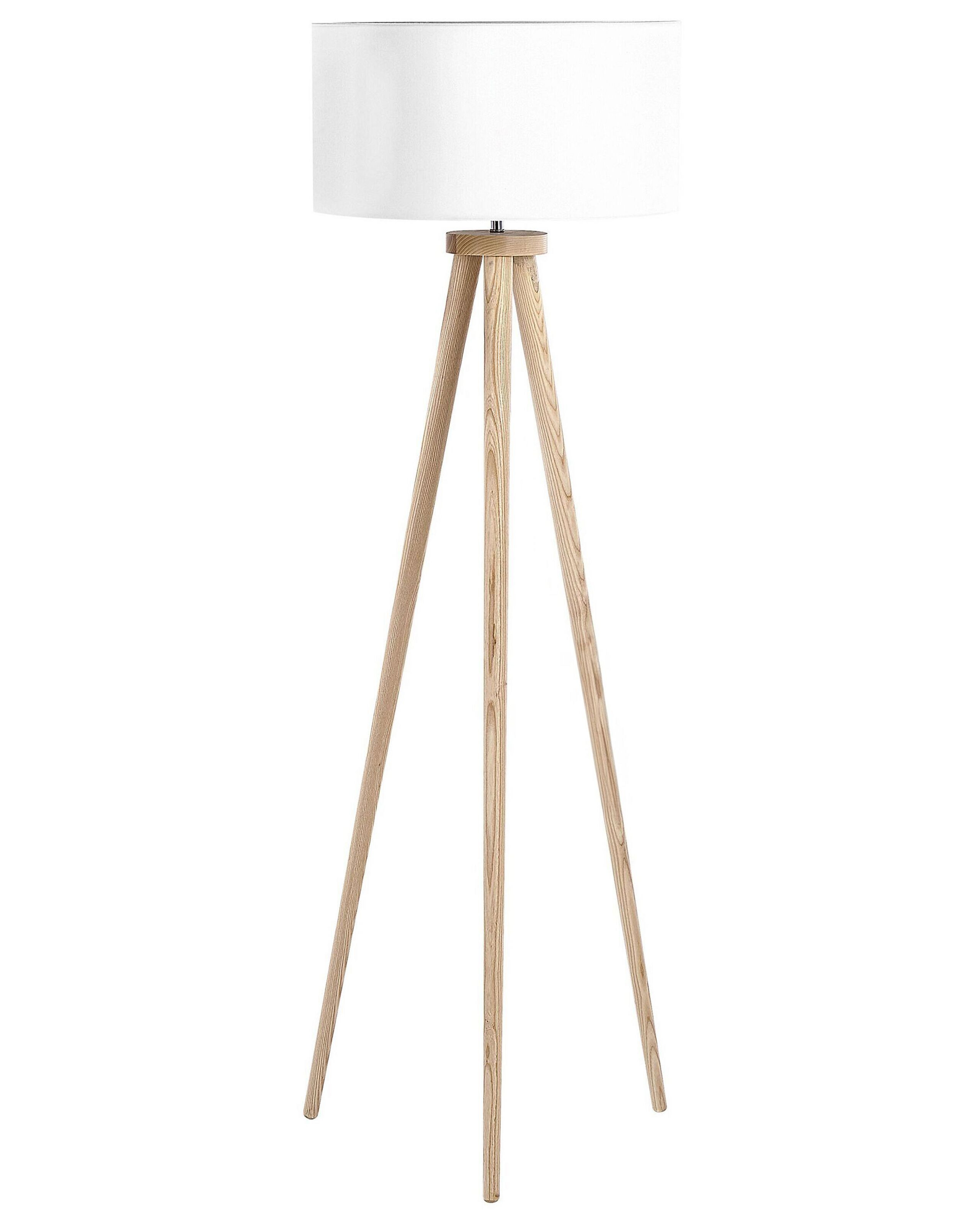 Lampa podłogowaDrewno dębowe Biały