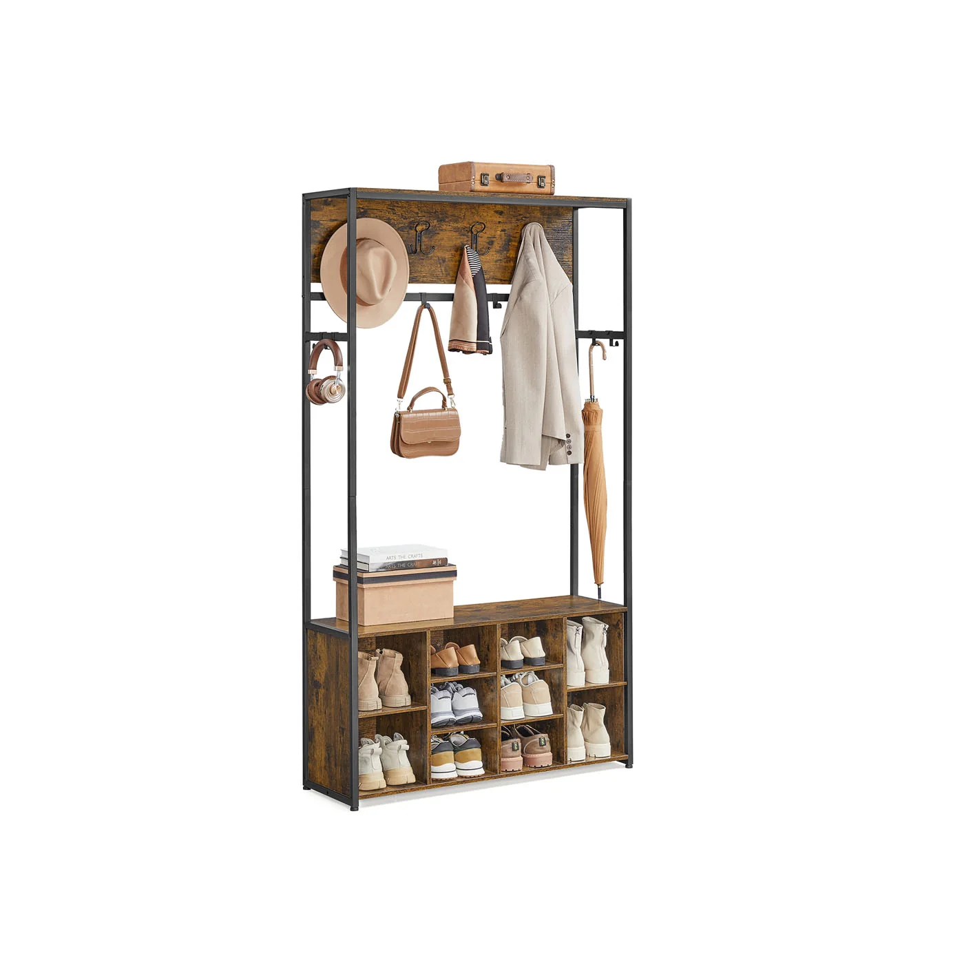 Porte-manteau avec étagères à chaussures