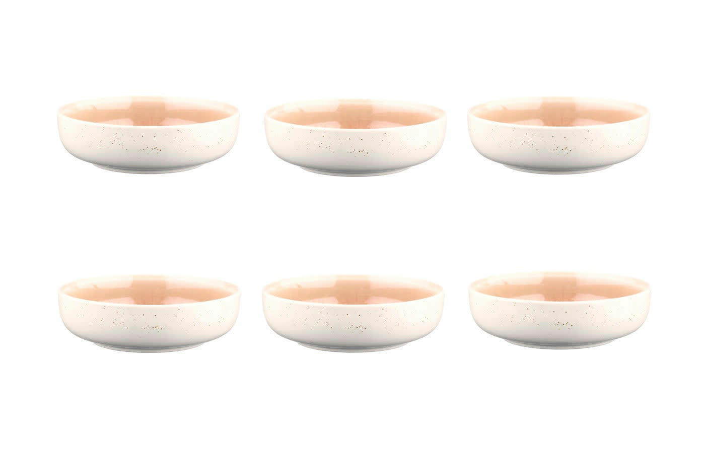 OXYGEN - Lot de 6 bols petit-déjeuner en grès rose D17,5