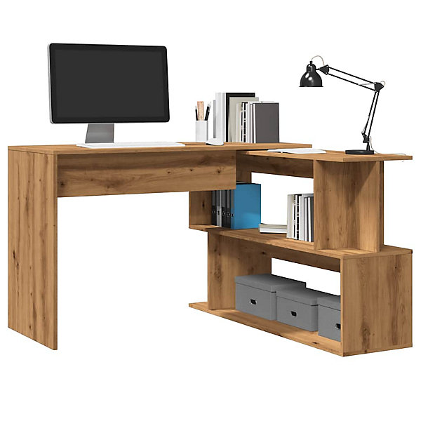 Bureau d'angle chêne artisanal 200,5x50x76 cm bois d'ingénierie vidaXL
