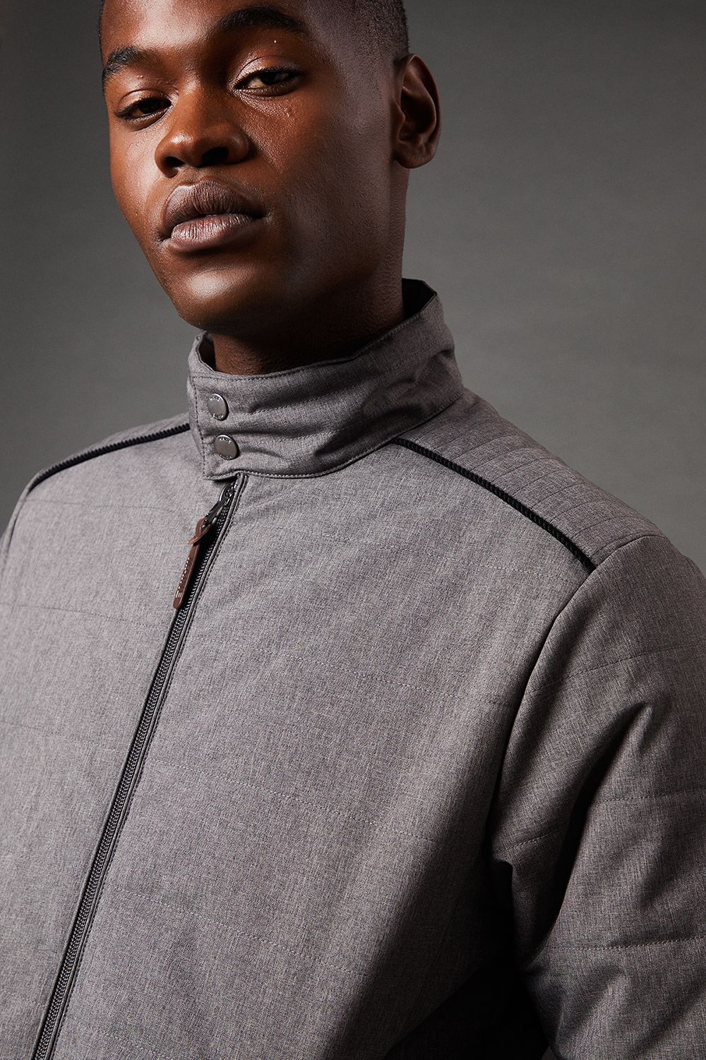 Maine Grey Short Padded Jacket