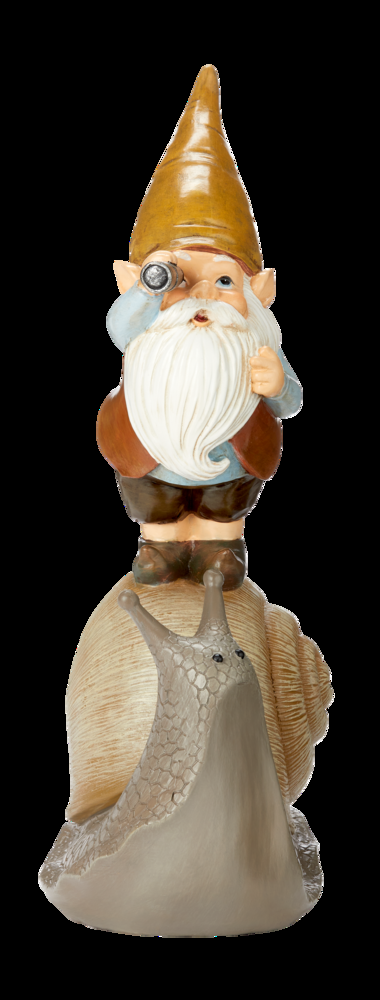For Living Outdoor Travelling Gnome on Snail Garden Statue & Lawn Ornament