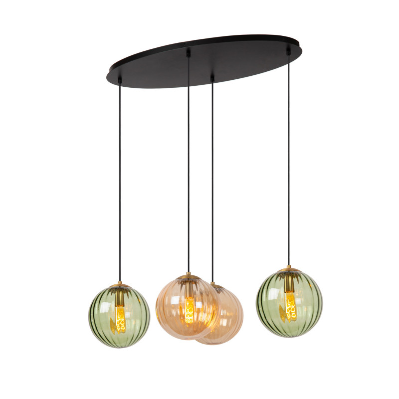 Suspension Monsaraz verte E27 4 x 40 W LUCIDE