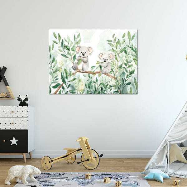 Feeby Obraz do pokoju dziecka, Misie Koala Liście eukaliptusa 60x40