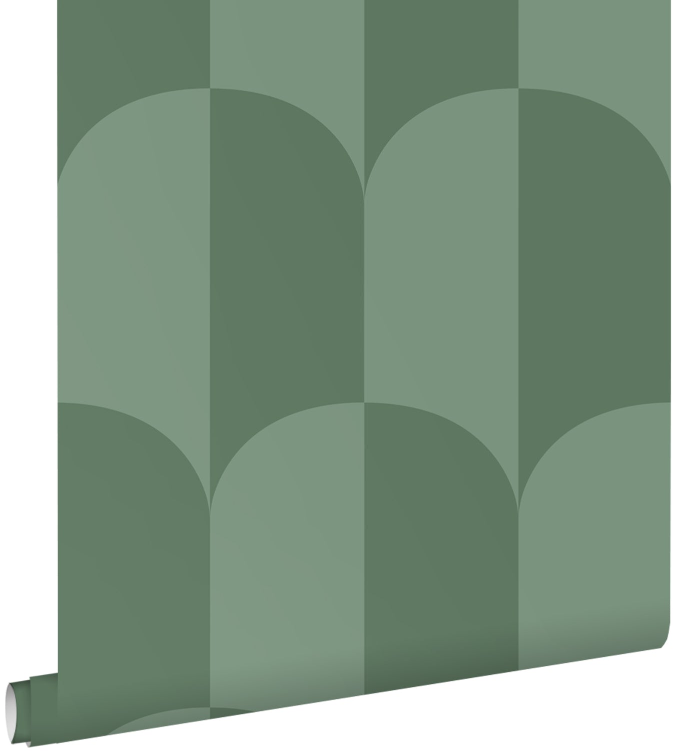 ESTAhome behang art deco bogen vergrijsd zeegroen - 53 cm x 10.05 m - 139995