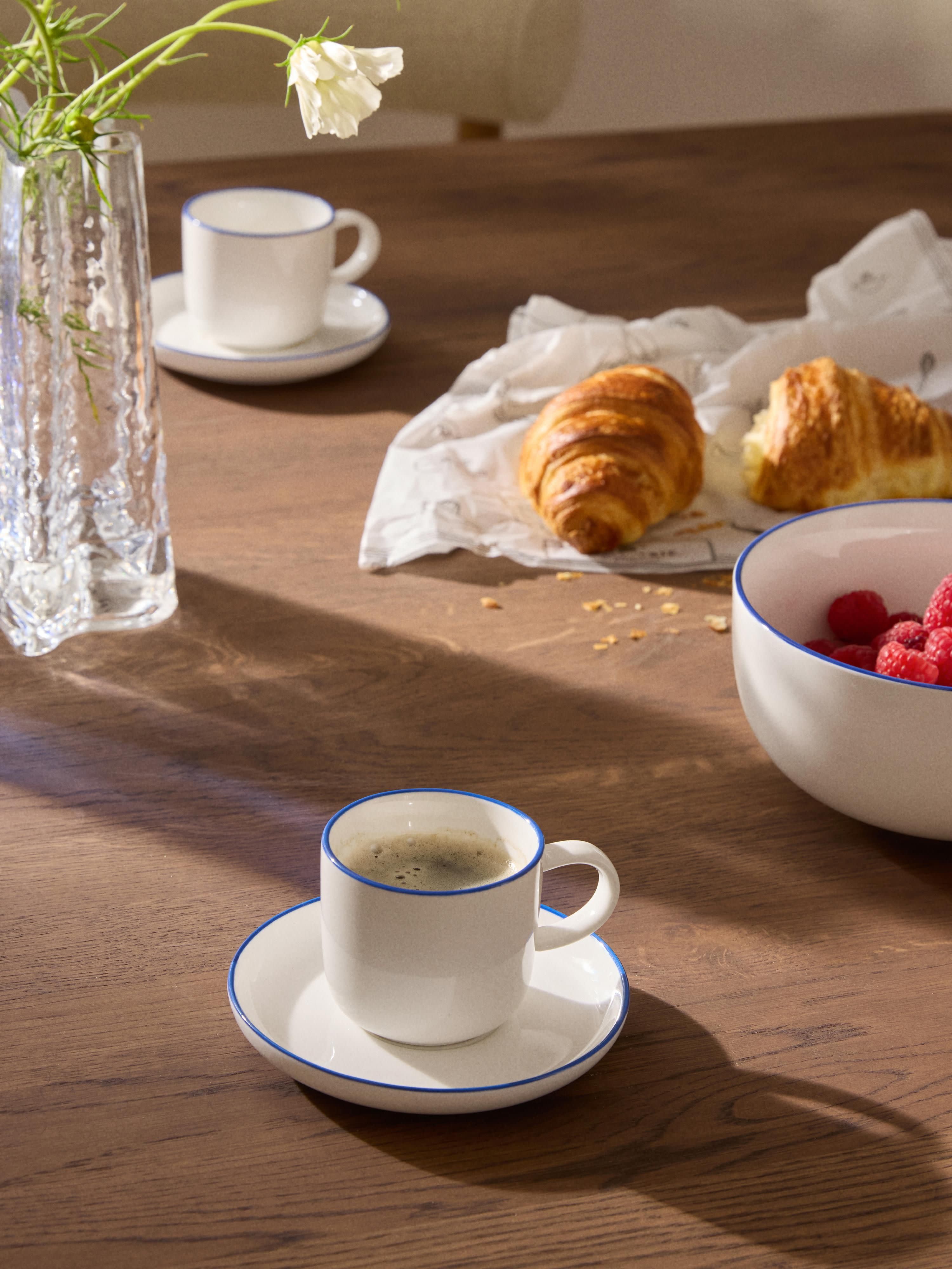 Porzellan-Espressotassen Facile mit Untertassen, 2er-Set
