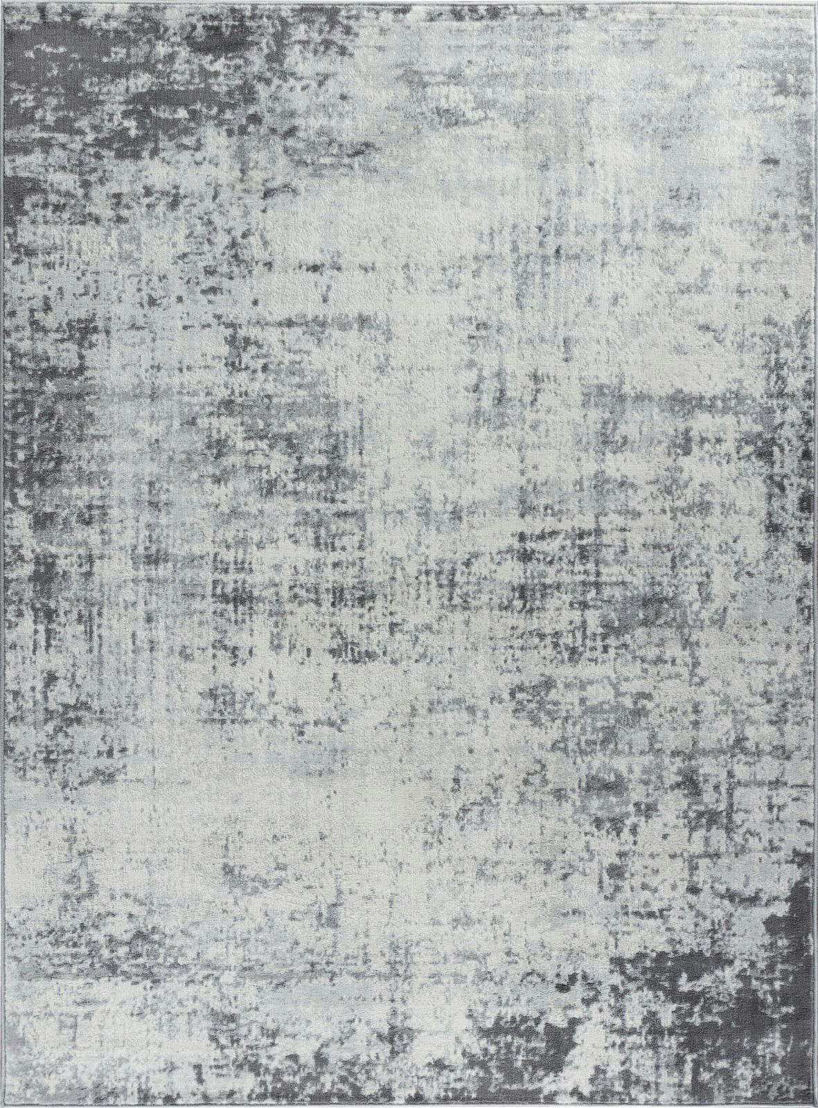 MILENA - Tapis Abstrait Moderne Gris/Blanc 160x215