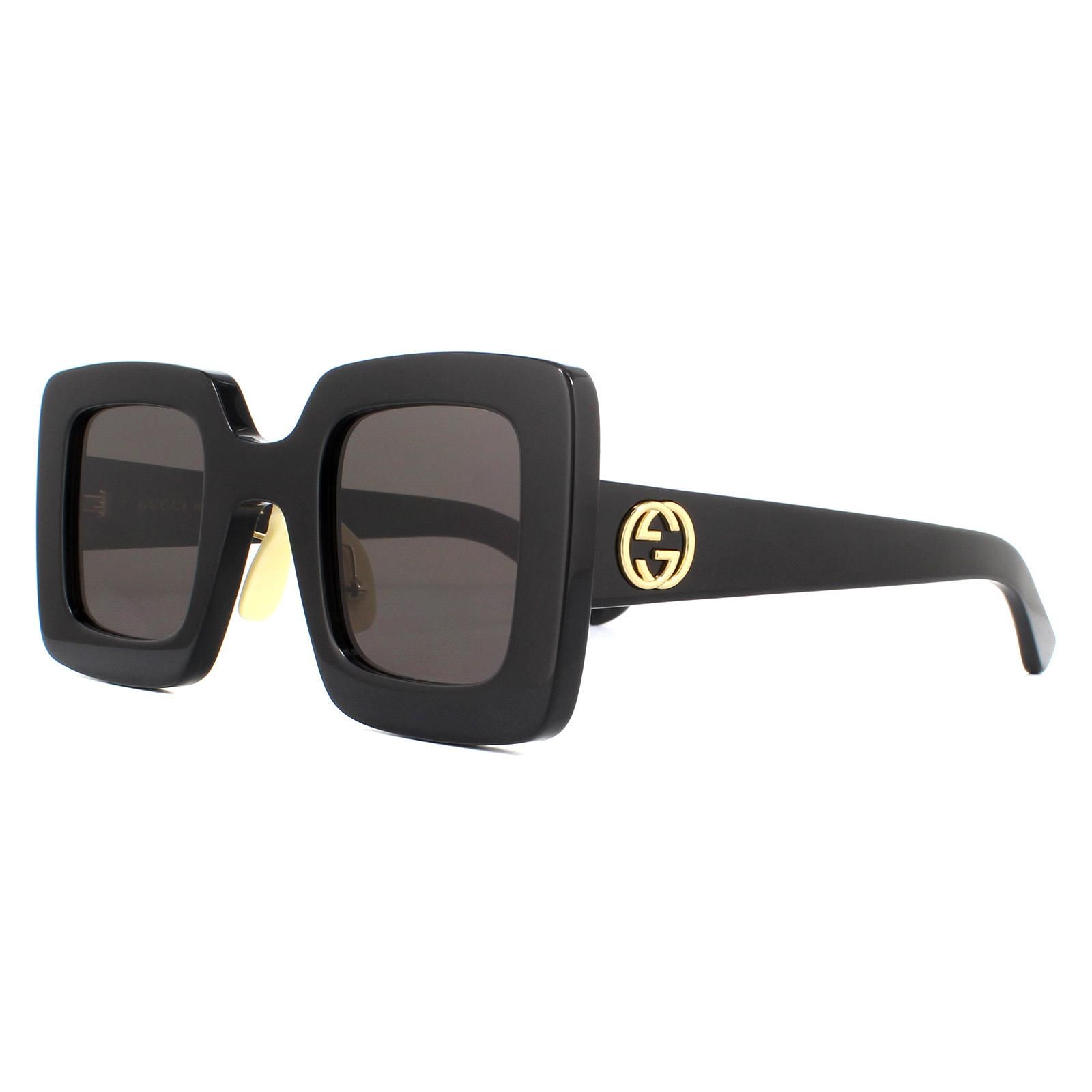 Gucci Square Black Grey Sunglasses