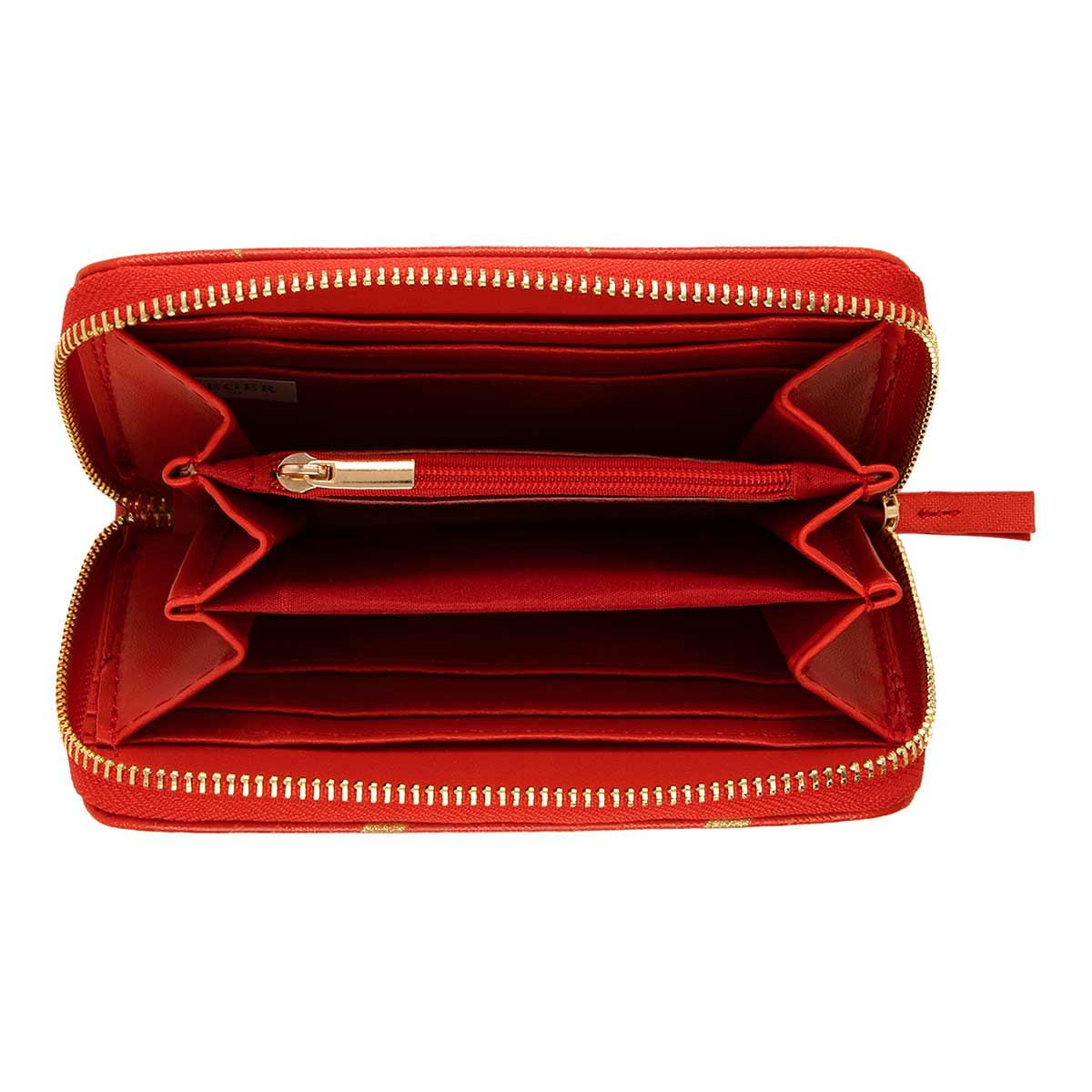 - Portefeuille Femme - Rouge Et Doré