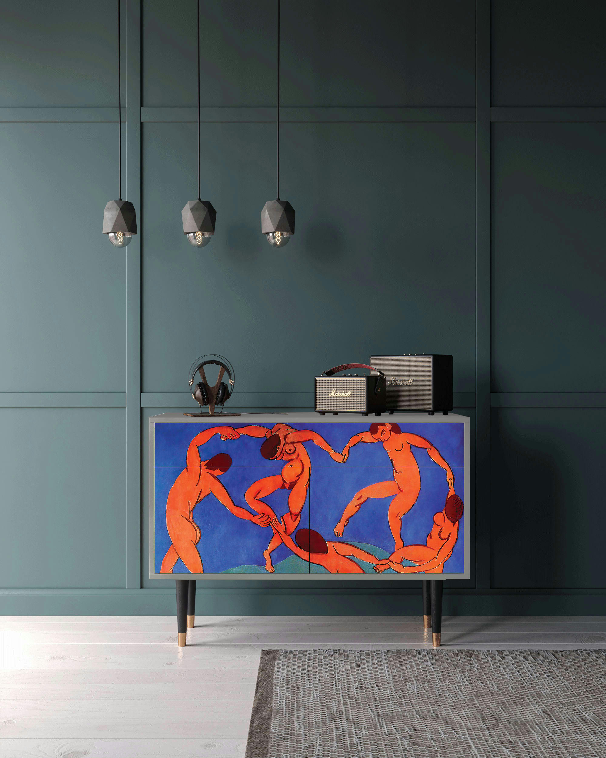THE DANCE BY HENRI MATISSE - Buffet  multicolore 2 tiroirs et 2 portes L 115 cm