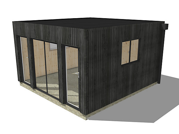 Bureau de jardin ossature bois en bois 4,4 x 4,6 x 2,7 m