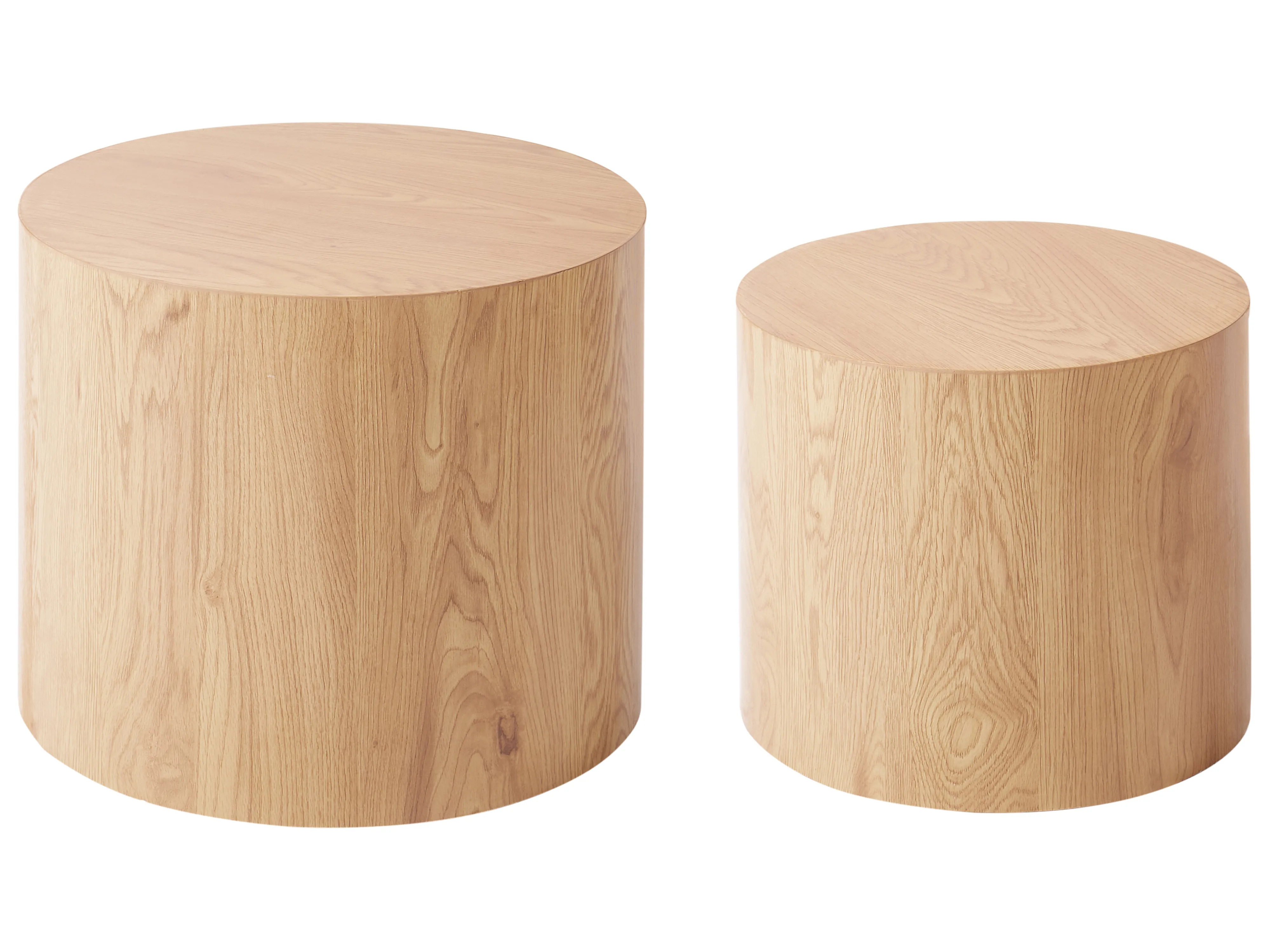 Set of 2 Coffee Tables MANTI Light Brown