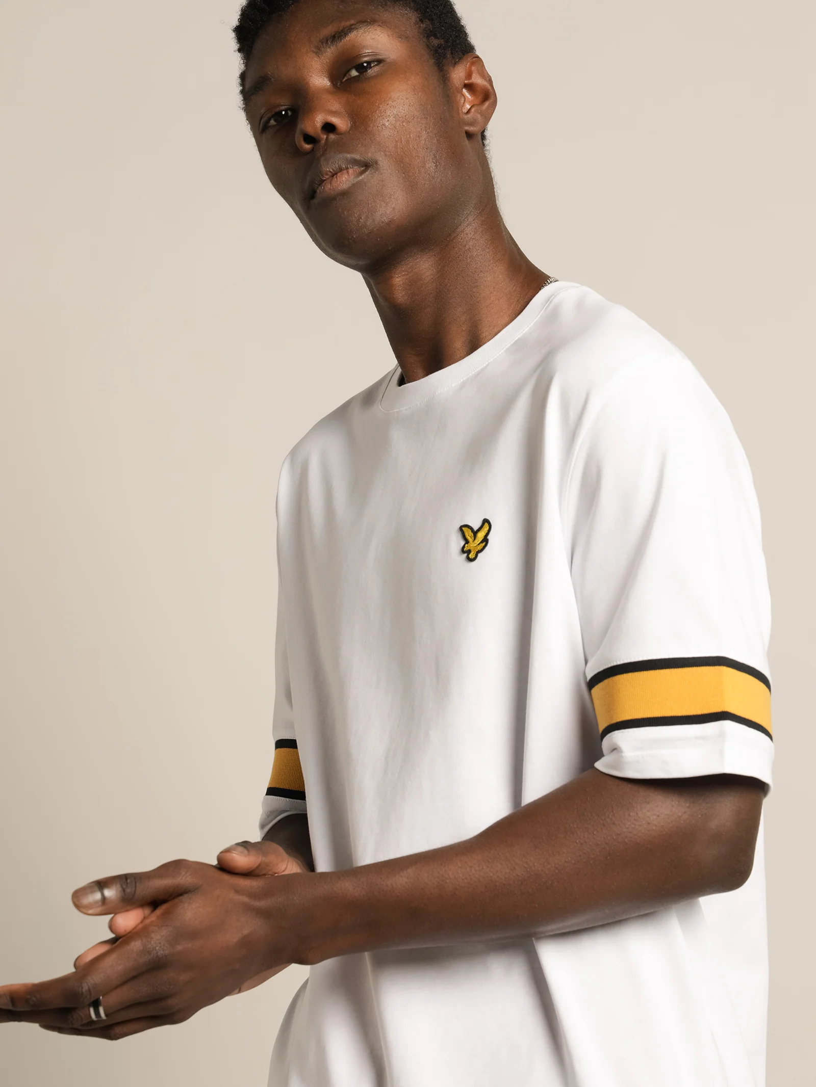 Short Sleeve Rib Insert T-Shirt