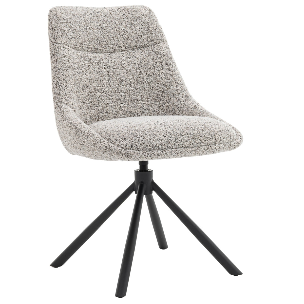 DÉJA Living Eetkamerstoel Malou - Beige/Zwart - Draaibaar - Set van 2