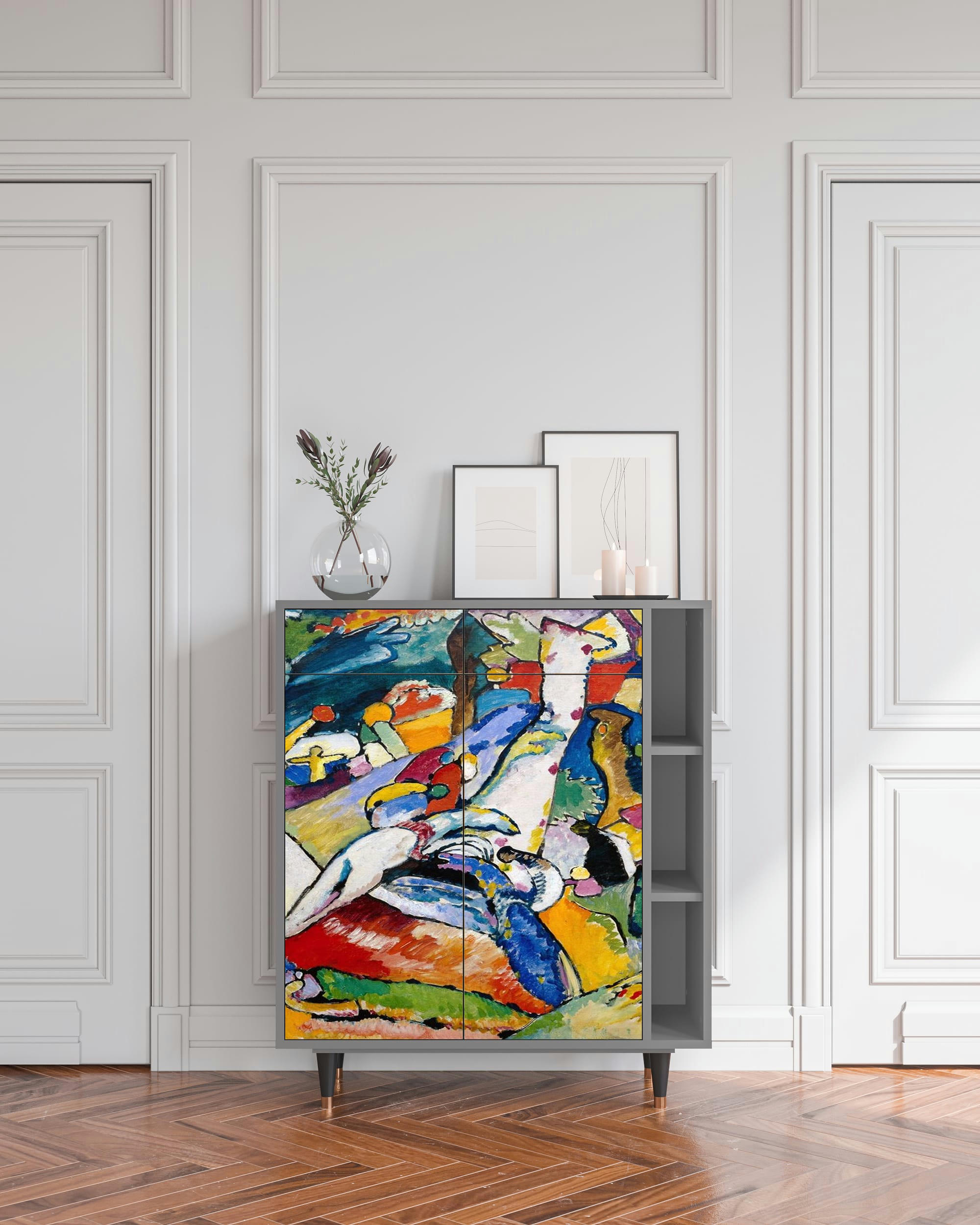IMPROVISATION 26 BY WASSILY KANDINSKY - Buffet  multicolore 2 tiroirs et 2 portes L 94 cm