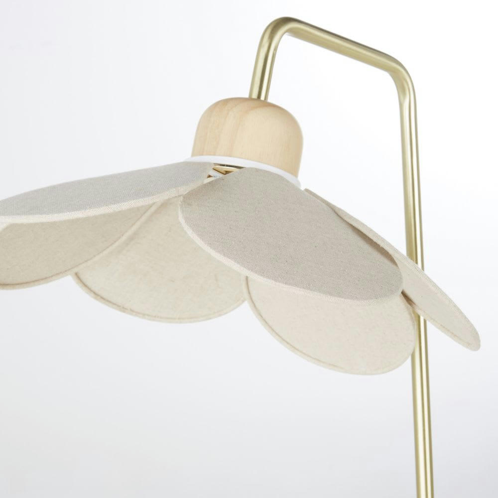 OIA - Lampadaire pétales de fleur doré et beige H143