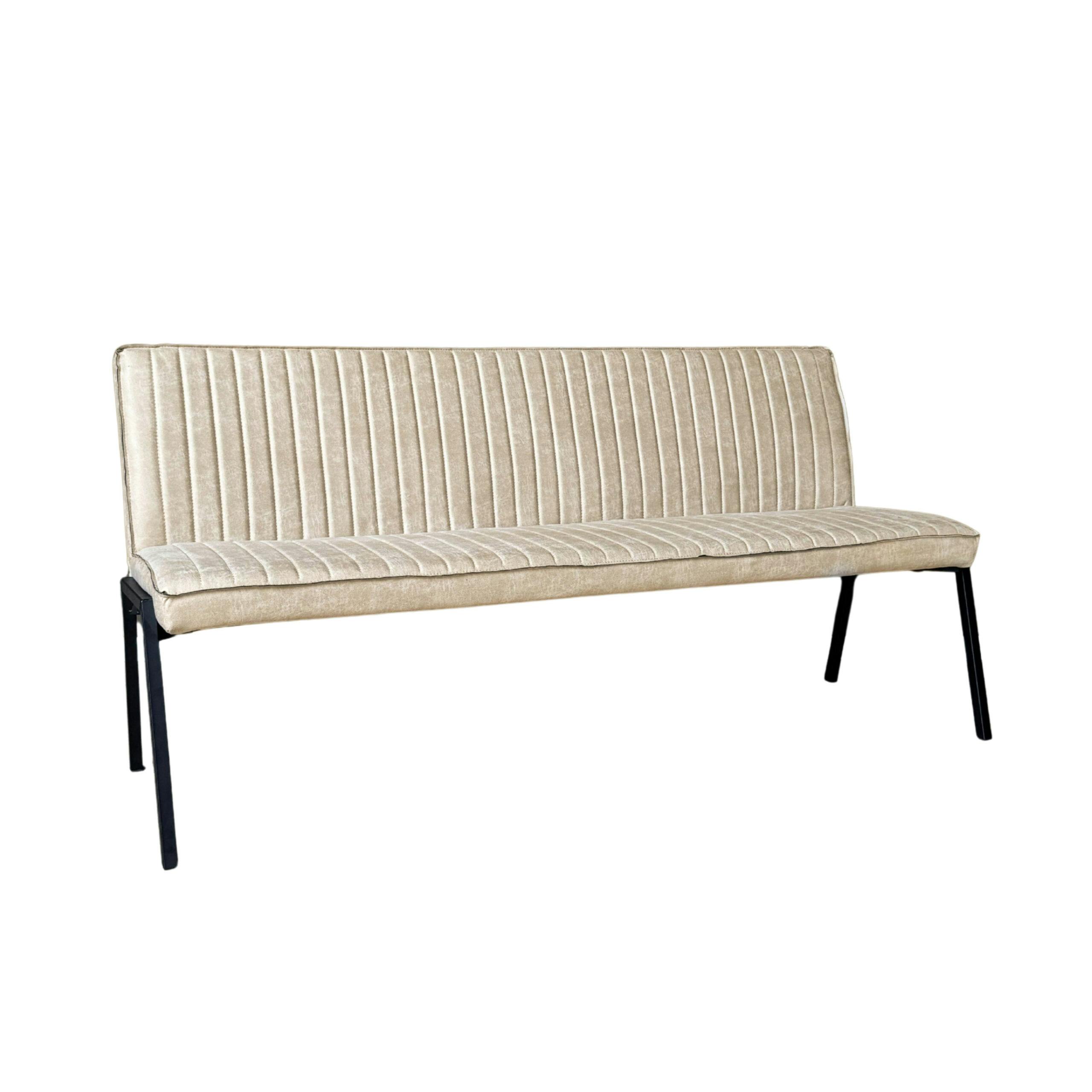 Banc de table à manger beige à bandes 185 cm CORTINA