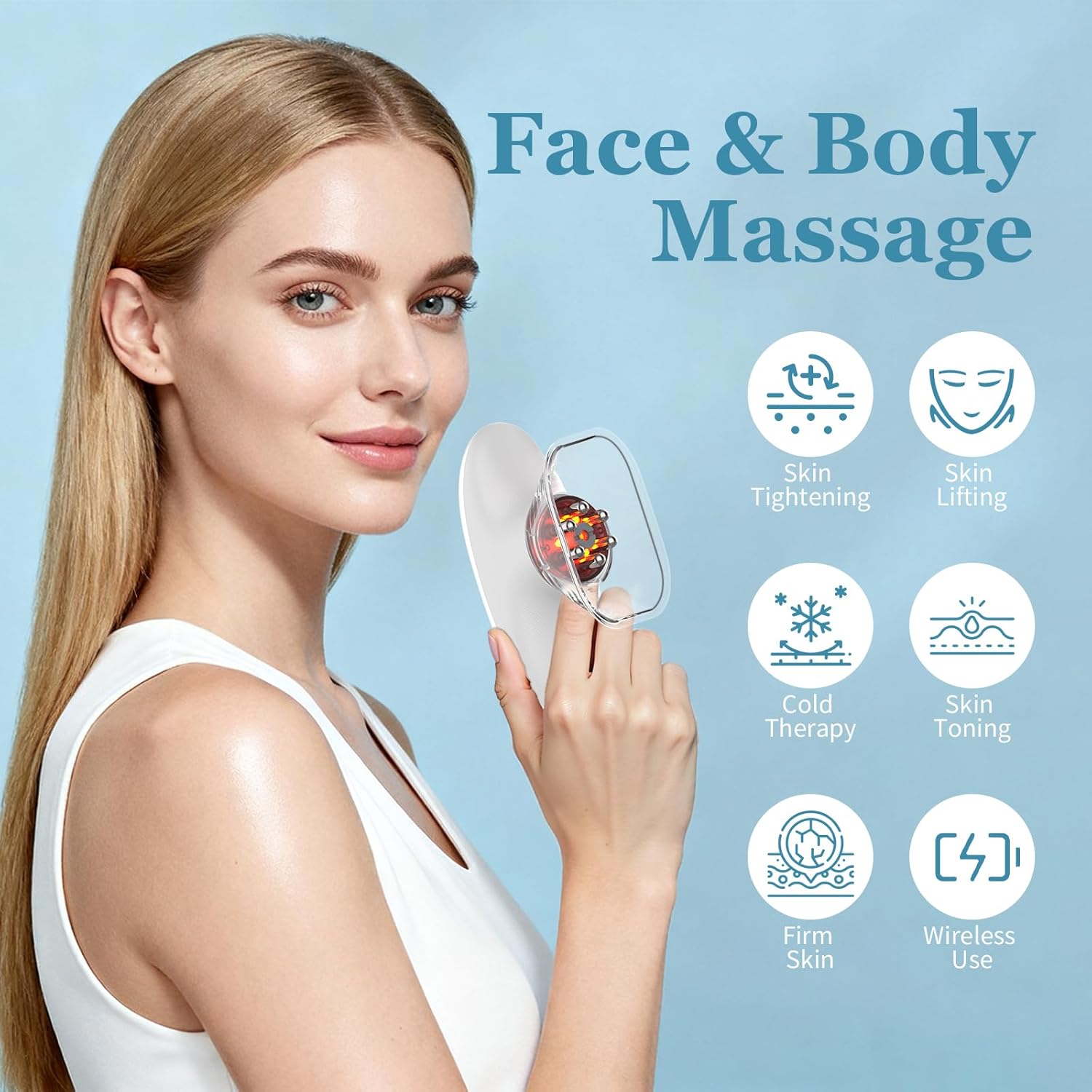 4 in 1 Body Sculpting Machine, Anti Cellulite Massage Tool,Lymphatic Drainage Massager,Reduce Stretch Marks & Cellulite & Tightens Skin，for Back, Belly, Waist, Arms, Legs.
