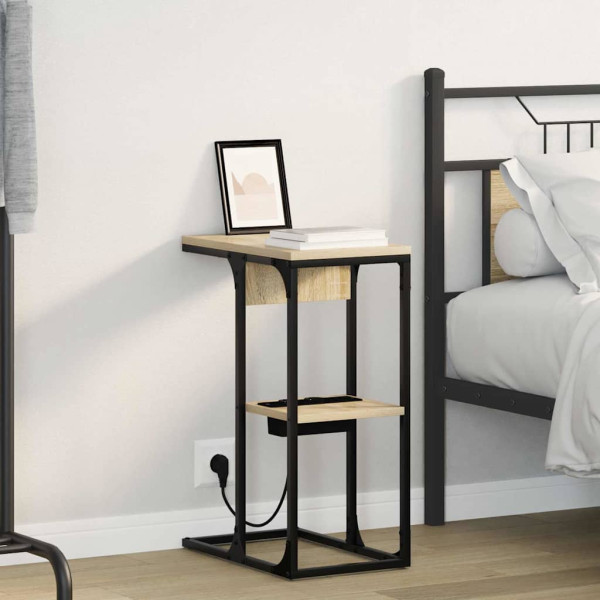 Szafka Nocna Brąz Komoda Stolik Półka Nocna Do Sypialni 41.5 x 26 x 60.5 cm