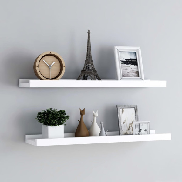 Półka na zdjęcia Biały 80 x 9 x 3 cm MDF vidaXL