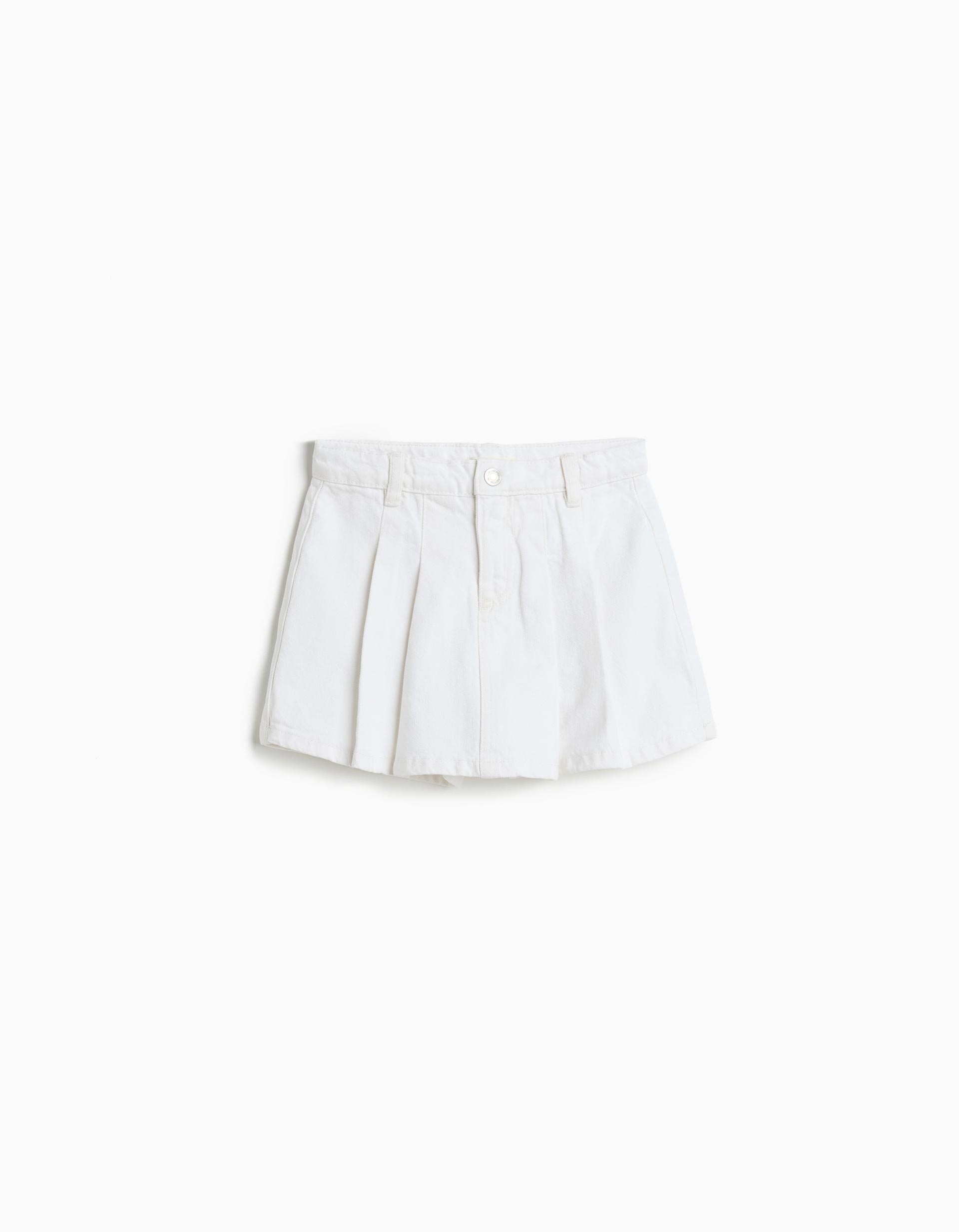 Saia-calção de Ganga, Menina, Branco