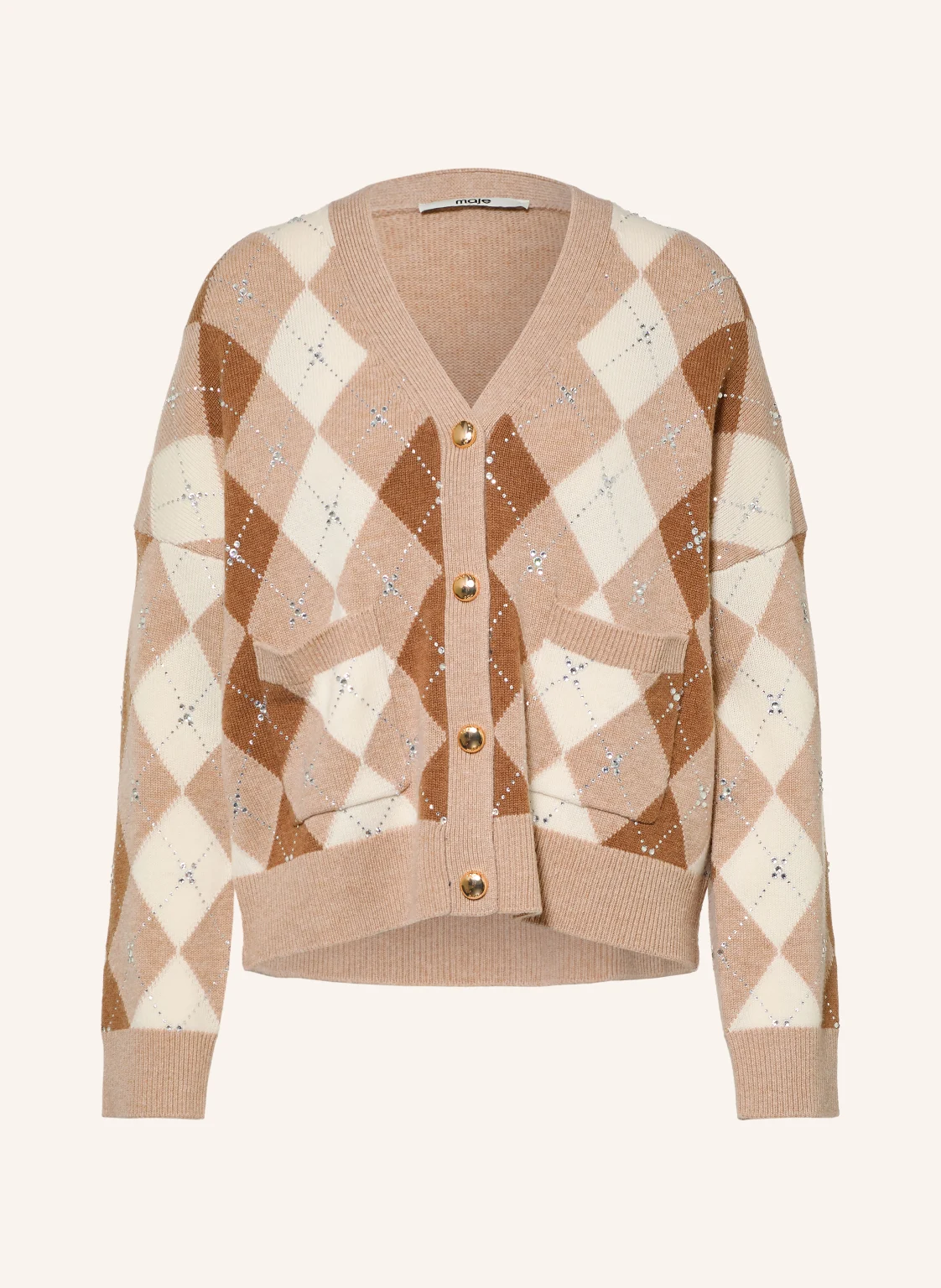 maje Strickjacke mit Schmucksteinen