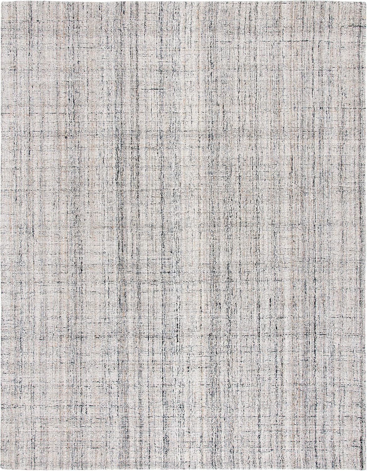 SAFAVIEH Abstract Collection Area Rug - 9' x 12', Camel & Black, Handmade Wool & Viscose, Ideal for High Traffic Areas in Living Room, Bedroom (ABT141C)