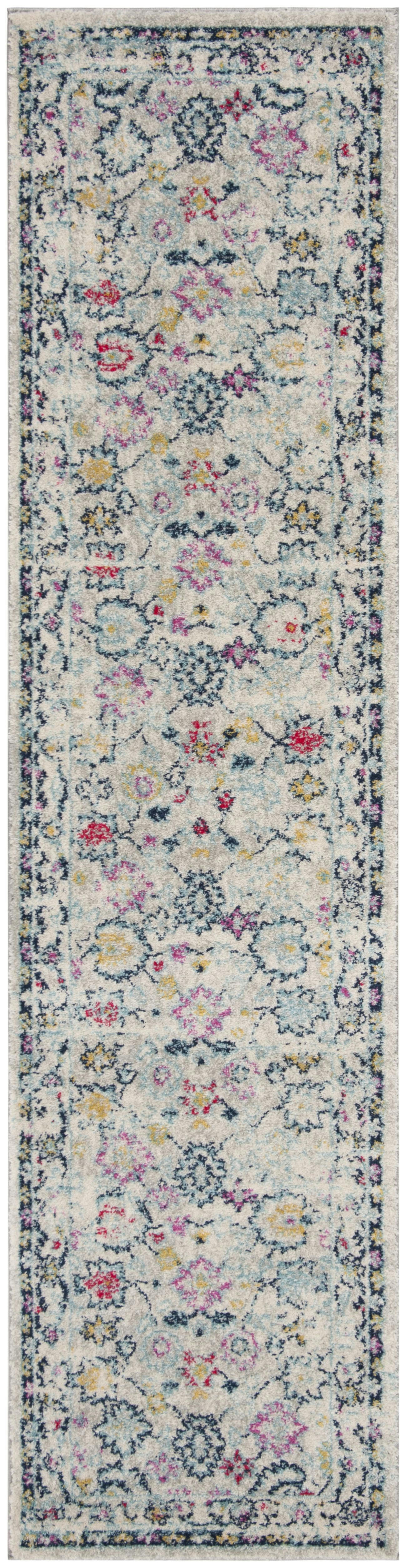 MADISON - Tapis de salon interieur en gris clair & fuchsia, 61 x 244 cm