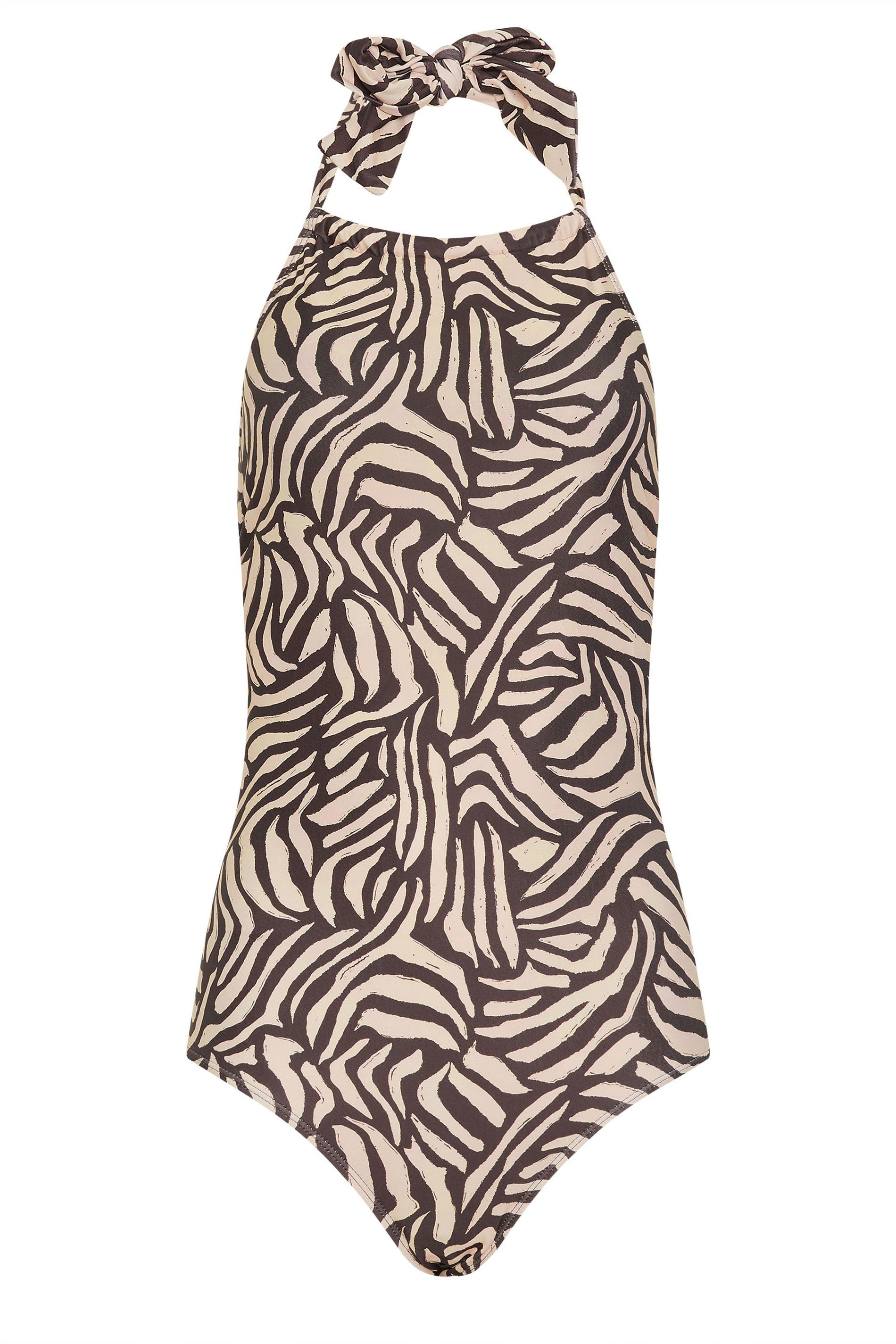 Long Tall Sally Tall Zebra Halterneck Swimsuit