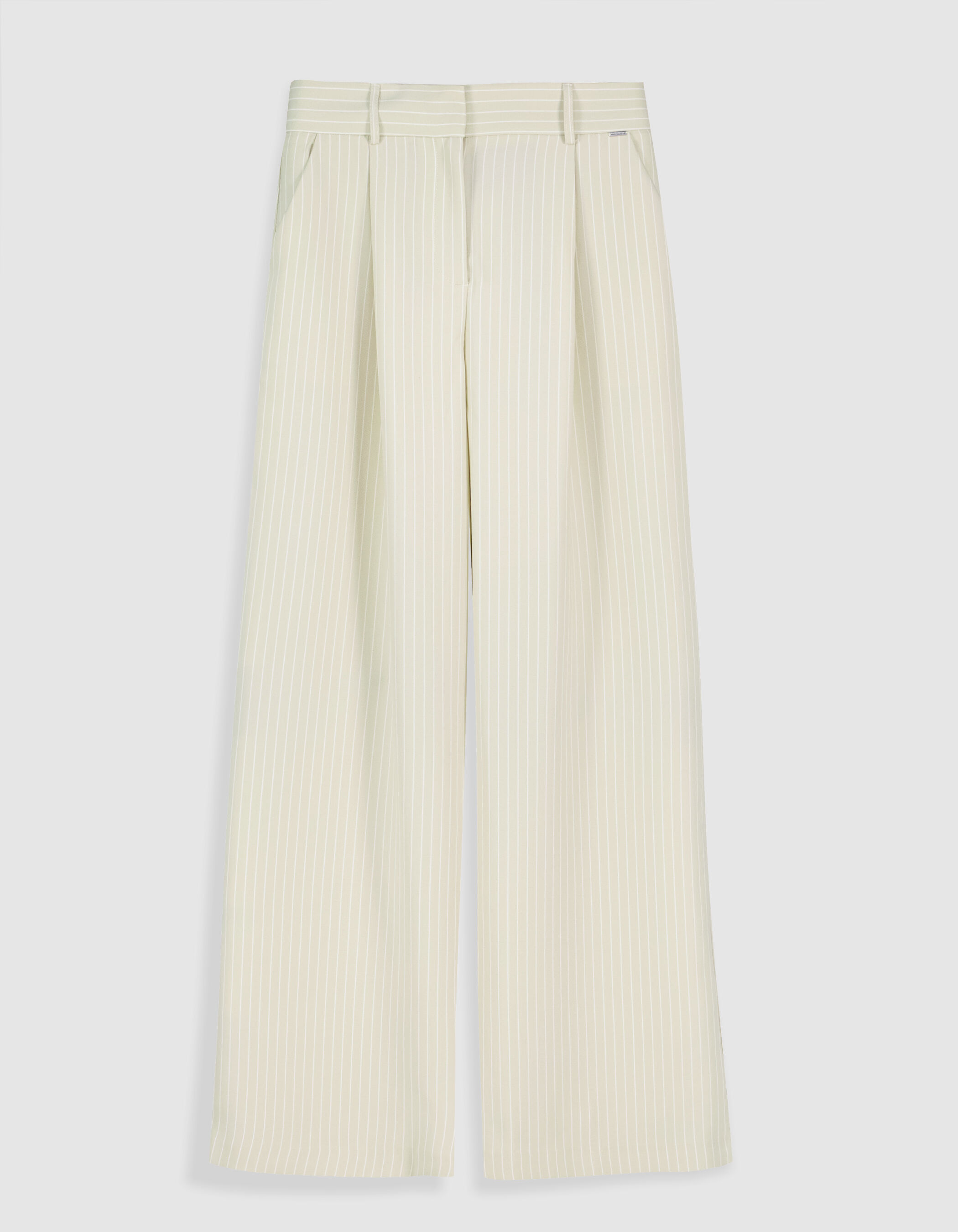 Pantalon de tailleur beige motif rayures tennis Femme