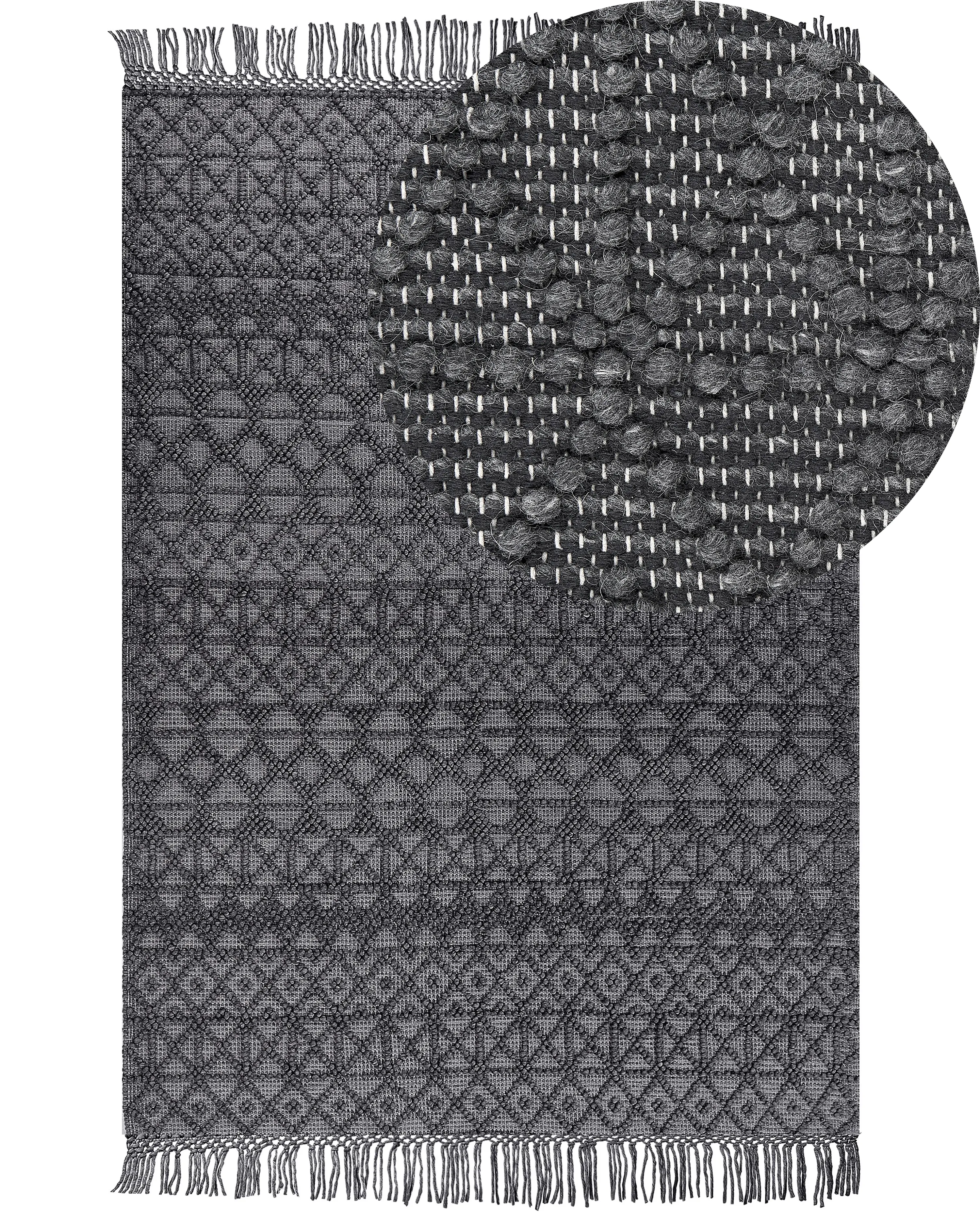 Rug ALUCRA Black 160 x 230 cm Wool