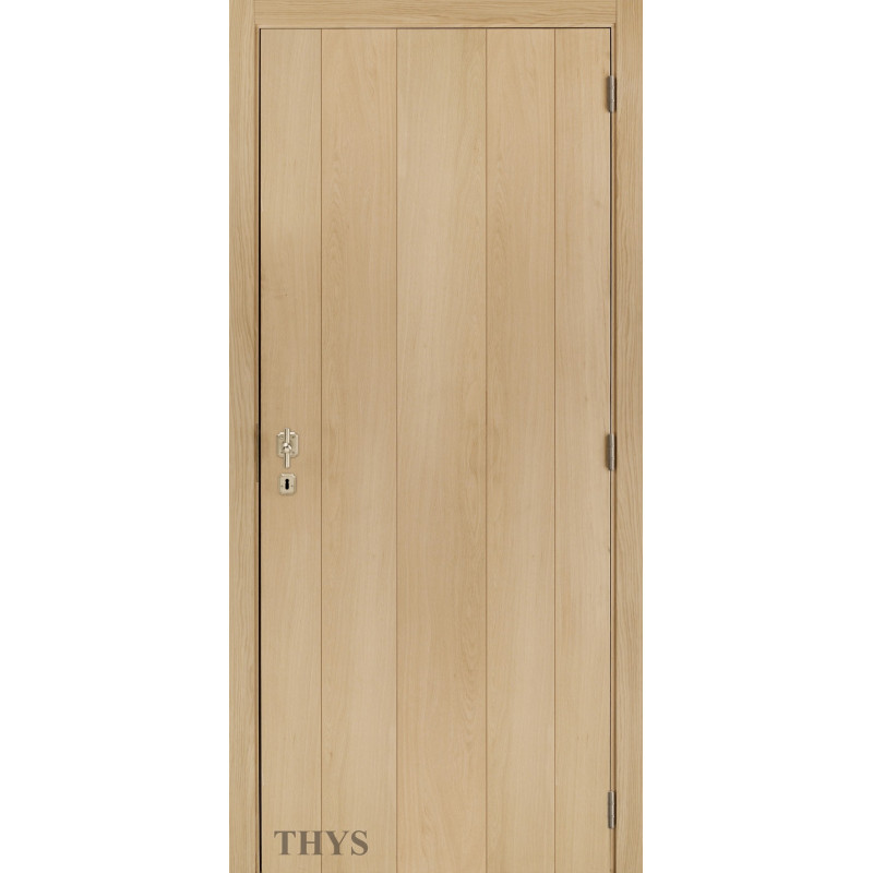Bloc-porte fini S10 avec planches verticales chêne real oak 78 x 201,5 cm THYS