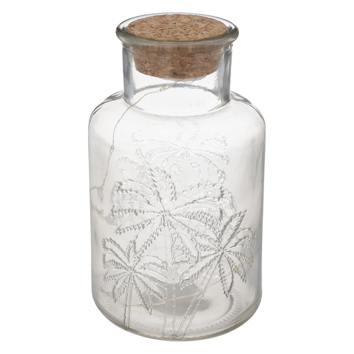 Frasco com leds em vidro 17cm