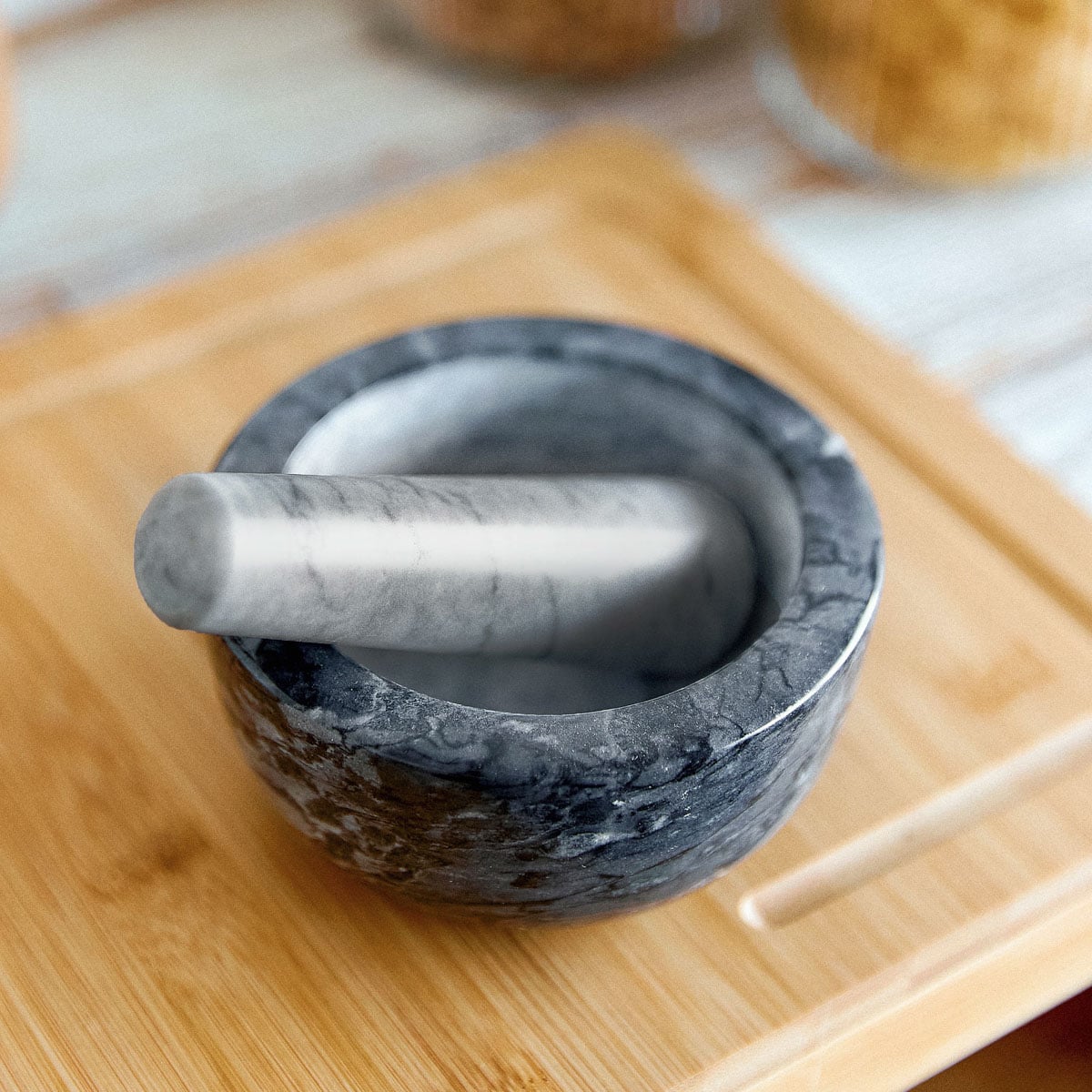 Moździerz MARBLE marmurowy czarny 12 cm