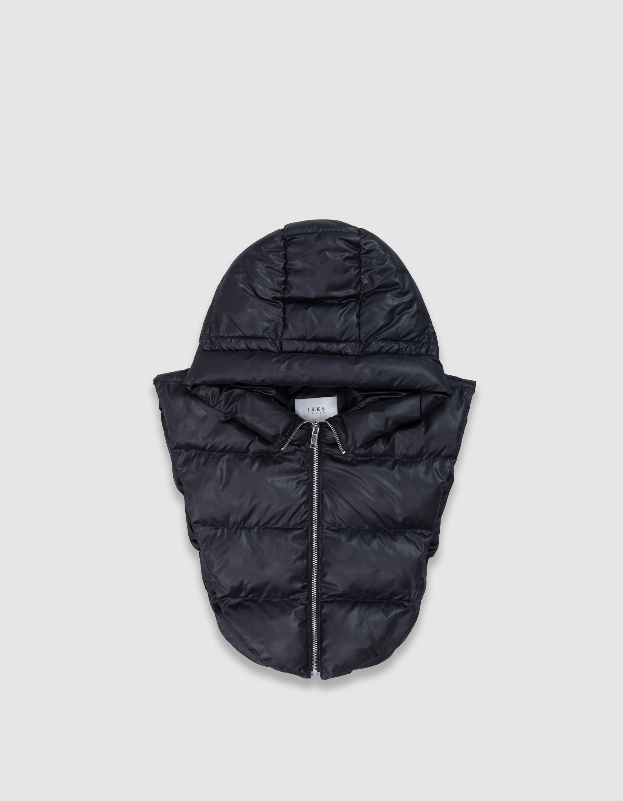 Capuche doudoune noire nylon matelassé Femme